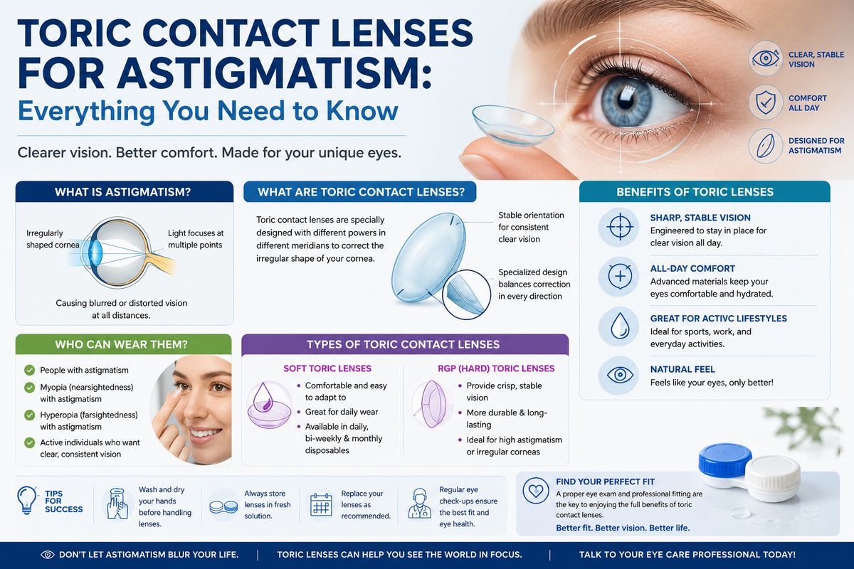 Toric Contact Lenses for Astigmatism: Everything You Need to Know