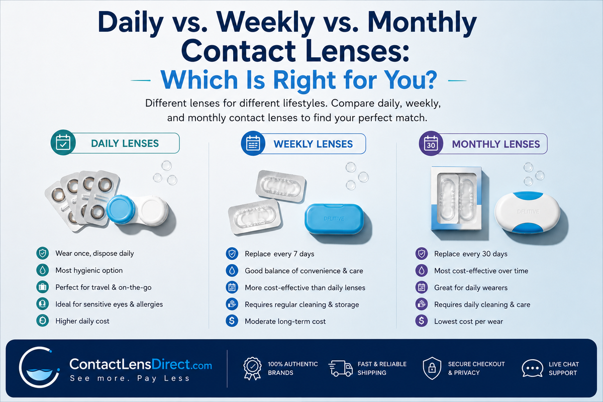 Daily vs. Weekly vs. Monthly Contact Lenses: Which Is Right for You?