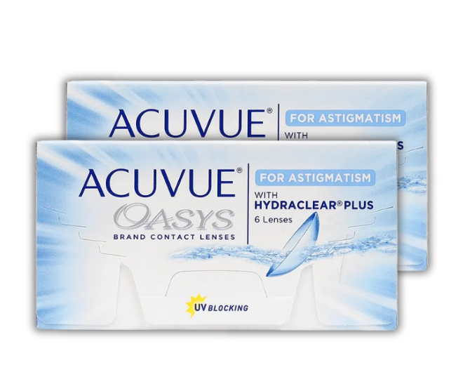 2 Boxes of Acuvue Oasys with Hydraclear Plus for Astigmatism 6 Pack Contact Lenses